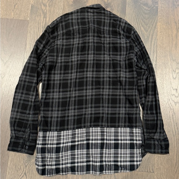 Allsaints Long-sleeve Flannel shirt grey/black Small - Picture 4 of 4